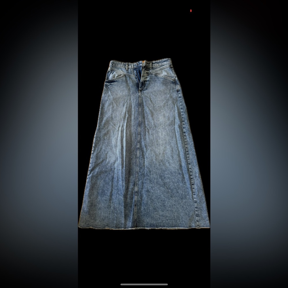 Free People Denim Maxi Skirt